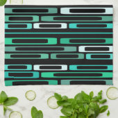 Mittelalterliche Retro flache Felsen Schwarz Türki Geschirrtuch (Gefaltet)