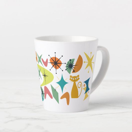 Mittelalterliche Retro-Muster Latte-Tasse Milchtasse (Rechte Ecke)