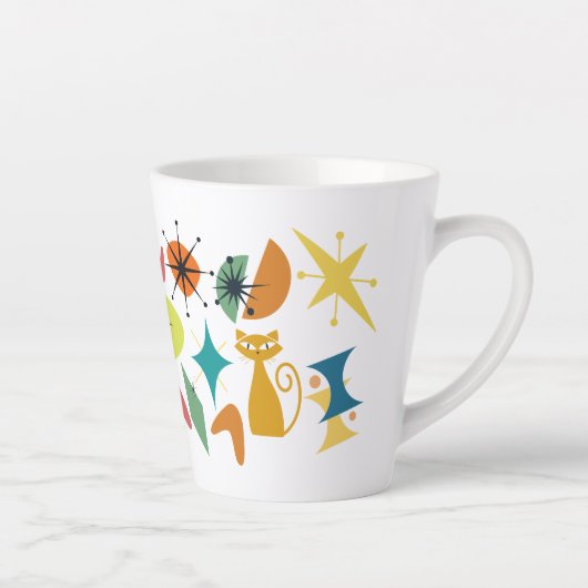 Mittelalterliche Retro-Muster Latte-Tasse Milchtasse (Rechts)