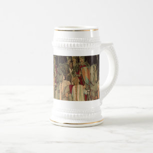 Mittelalterliche Ritter des Runden Tisches Bierglas