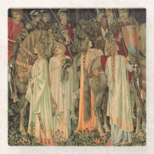 Mittelalterliche Ritter des Runden Tisches Glasuntersetzer