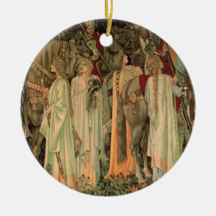 Mittelalterliche Ritter des Runden Tisches Keramik Ornament