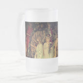 Mittelalterliche Ritter des Runden Tisches Mattglas Bierglas (Vorderseite Links)