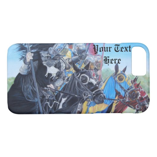 mittelalterliche Ritter, die auf Case-Mate iPhone Hülle (Rückseite (Horizontal))