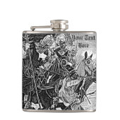 mittelalterliche Ritter, die auf Flachmann (Vorderseite)