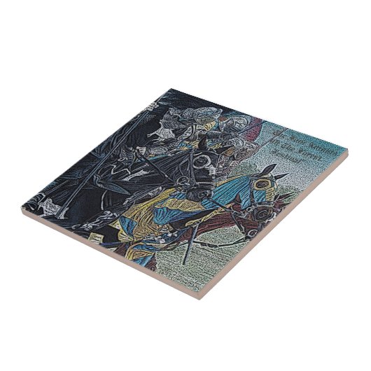 mittelalterliche Ritter, die auf Fliese (Seite)