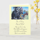 mittelalterliche Ritter, die auf Pferdekunst Karte (Gelbe Blume)