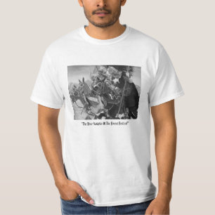 mittelalterliche Ritter, die auf T-Shirt
