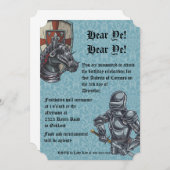 Mittelalterliche Ritter-Geburtstags-Einladung Einladung (Vorne/Hinten)