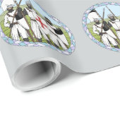 Mittelalterliche Ritter Geschenkpapier (Rolleneckpunkt)