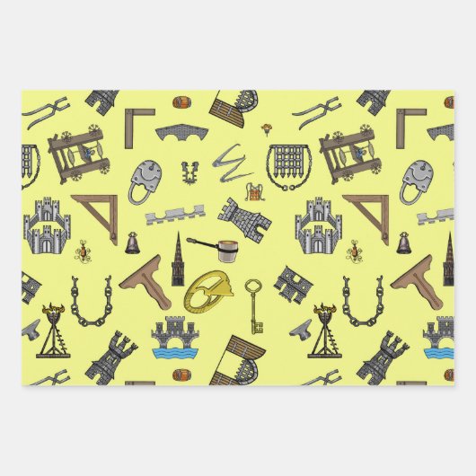 Mittelalterliche Ritter, Ingenieurwissenschaften u Geschenkpapier Set (Vorderseite 3)