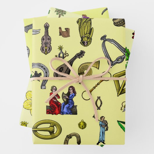 Mittelalterliche Ritter, Ingenieurwissenschaften u Geschenkpapier Set (Beispiel)