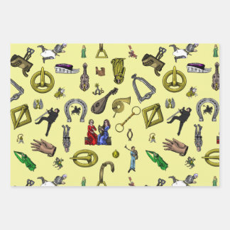 Mittelalterliche Ritter, Ingenieurwissenschaften u Geschenkpapier Set