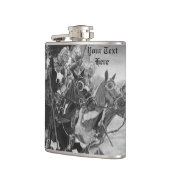 mittelalterliche Ritter jouten auf Pferden Flachmann (Links)