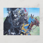 mittelalterliche Ritter jouten auf Pferden histori Postkarte (Vorderseite)
