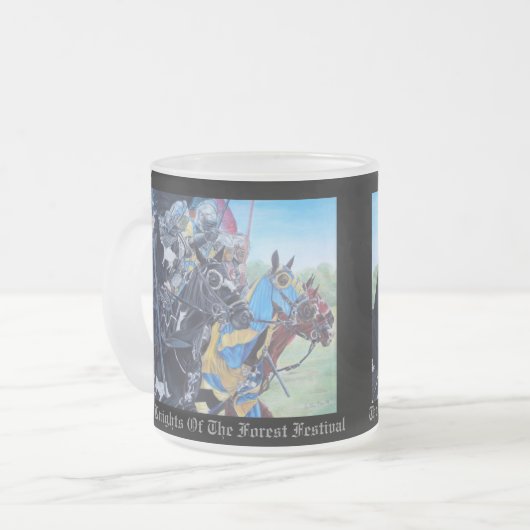 mittelalterliche Ritter jouten auf Pferden Mattglastasse (Vorderseite Links)