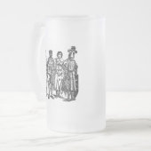 Mittelalterliche Ritter Mattglas Bierglas (Vorderseite Links)