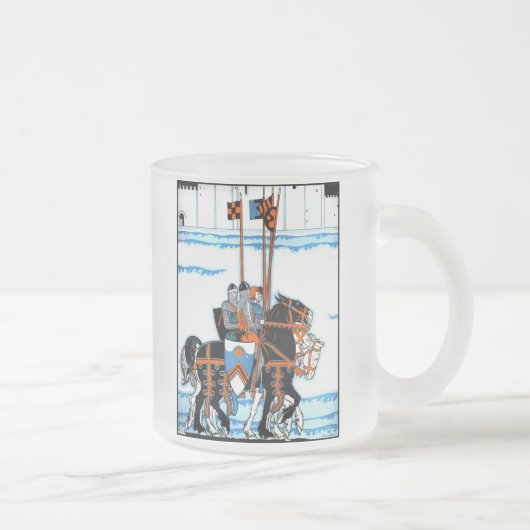 Mittelalterliche Ritter-mattierte GlasTasse Mattglastasse (Rechts)