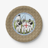Mittelalterliche Ritter Pappteller (Vorderseite)