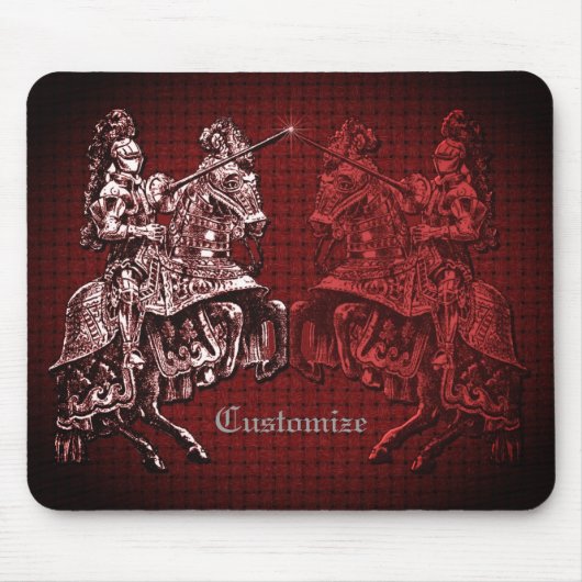 Mittelalterliche Ritter rot Mousepad (Vorne)