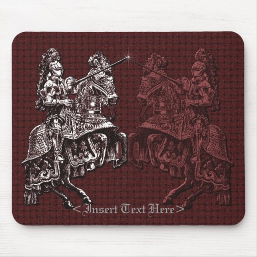 Mittelalterliche Ritter Silber und Rote Maus Pad Mousepad (Vorne)
