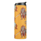 mittelalterliche Ritter und Einhorn nahtlos Muster Thermosbecher (Nach links gedreht)