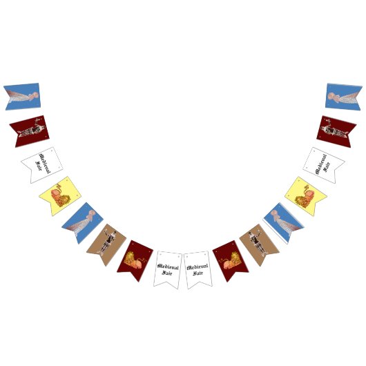 Mittelalterliche Ritter und Ladys - Jagdfahnen Wimpelkette (Alle)