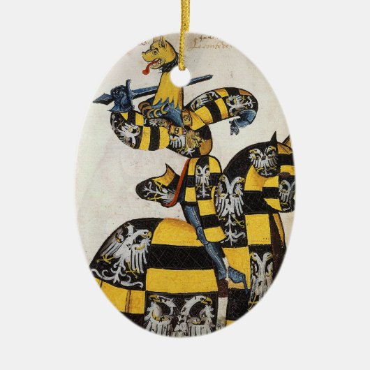 Mittelalterliche Ritter-Verzierung Keramikornament (Vorne)