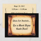 Mittelalterliche Rolle Einladung (Vorne/Hinten)