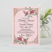 Mittelalterliche Romantik mit Brautparty aus Holz Einladung (Stehend Vorderseite)