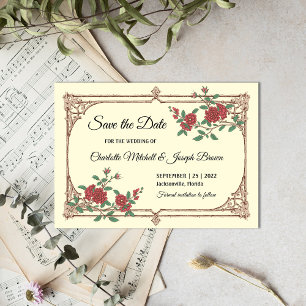 Mittelalterliche romantische Hochzeit Sichern Sie Save The Date