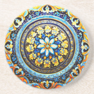 Mittelalterliche römisch-italienische Majolika Getränkeuntersetzer