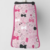 Mittelalterliche rosafarbene Herzkatzen Golf Headcover (Rotieren 90)