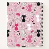 Mittelalterliche rosafarbene Herzkatzen Notizblock (Rückseite)