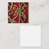 mittelalterliche rote und rote quadratische visitenkarte (Vorne/Hinten)