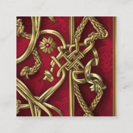 mittelalterliche rote und rote quadratische visitenkarte