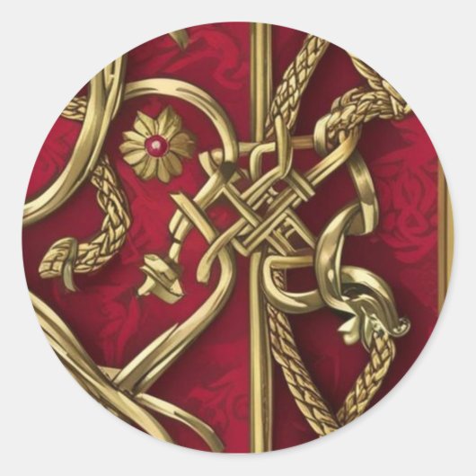 mittelalterliche rote und rote runder aufkleber (Vorderseite)