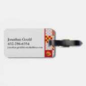 Mittelalterliche Rotgelbe Magische Fantasie Herald Gepäckanhänger (Rückseite horizontal)