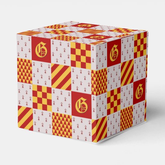 Mittelalterliche Rotgelbe Magische Fantasie Herald Geschenkschachtel (Rückseite)