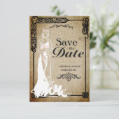 Mittelalterliche Save the Date Braut (Stehend Vorderseite)
