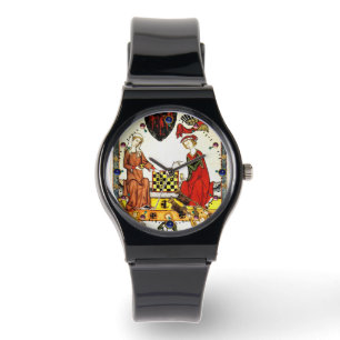 MITTELALTERLICHE SCHACHSPIELER AM HOF ARMBANDUHR