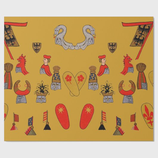 Mittelalterliche Schilder, Flaggen und Geschenkpapier (Flach)