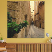 Mittelalterliche schmale Straße große Gebäude und Leinwanddruck (Insitu (Wohnzimmer))