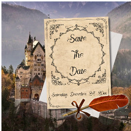 Mittelalterliche Schwarze Elegance Save the Date H