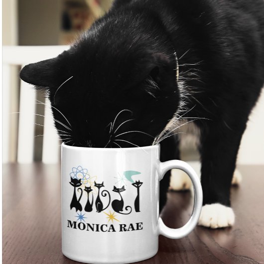 Mittelalterliche Schwarze Katzen aus dem modernen  Kaffeetasse