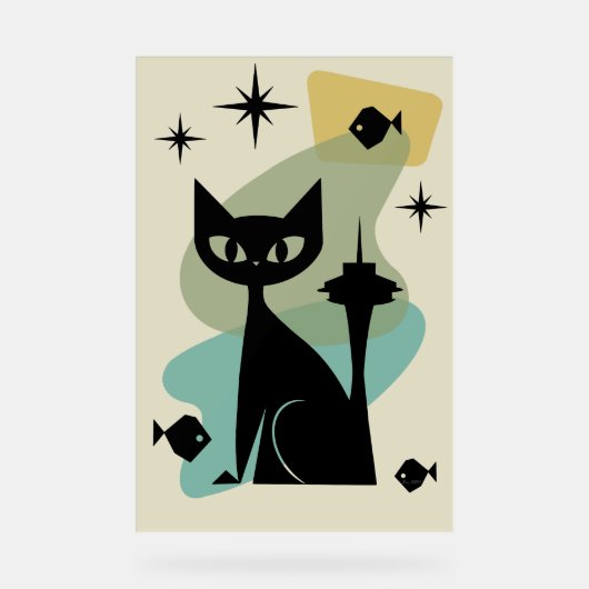 Mittelalterliche Seattle Cat Acrylschild (Vorderseite)