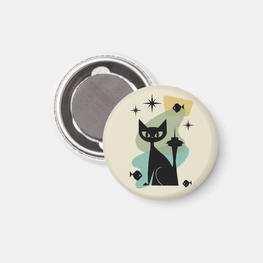 Mittelalterliche Seattle Cat Magnet (Vorderseite/Rückseite)