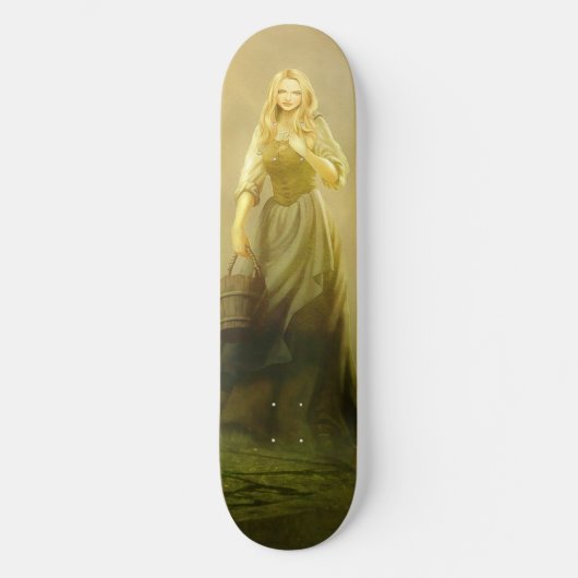 Mittelalterliche Skateboardfrau Skateboard (Vorderseite)
