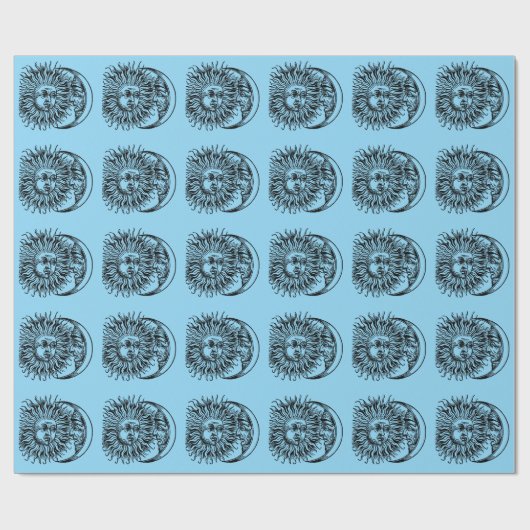 Mittelalterliche Sonne und Mond Geschenkpapier (Flach)