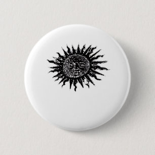 Mittelalterliche Sonnengravur - Whimsigoth Ästheti Button